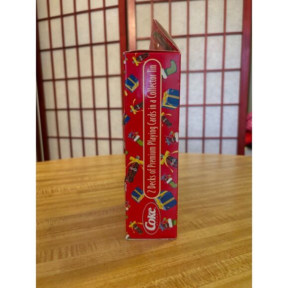 Coca Cola Santa Bicycle 2 Deck Playing Cards with Collectors Tin NIB - Picture 4 of 6